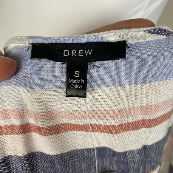 Anthropologie Drew Dress Wrap Linen Striped Tie Candy Stripe Size Small NWT - Picture 10 of 13